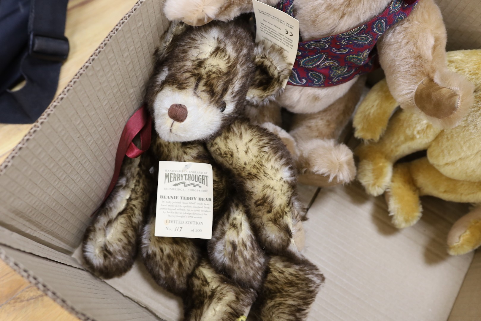 Five limited edition Merrythought Teddy Bears